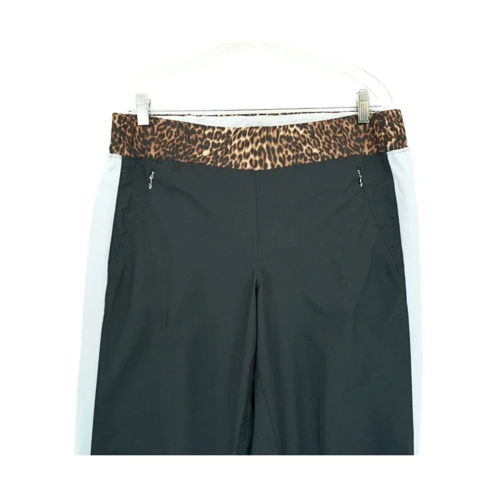 CALVIN KLEIN Animal Print Joggers Stretch‎ - Women's Size Large - Zip Pockets
